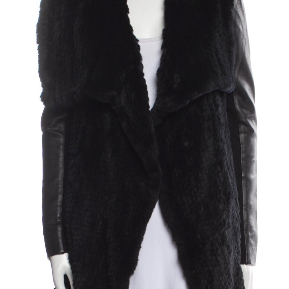 Mackage Black Fur/Leather jacket Size XS